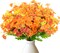 6PCS Artificial Fall Daisy Mums – UV-Resistant Faux Flowers for Indoor & Outdoor Home, Office, Garden, Hanging Planters, Weddings & Thanksgiving Décor (Orange)